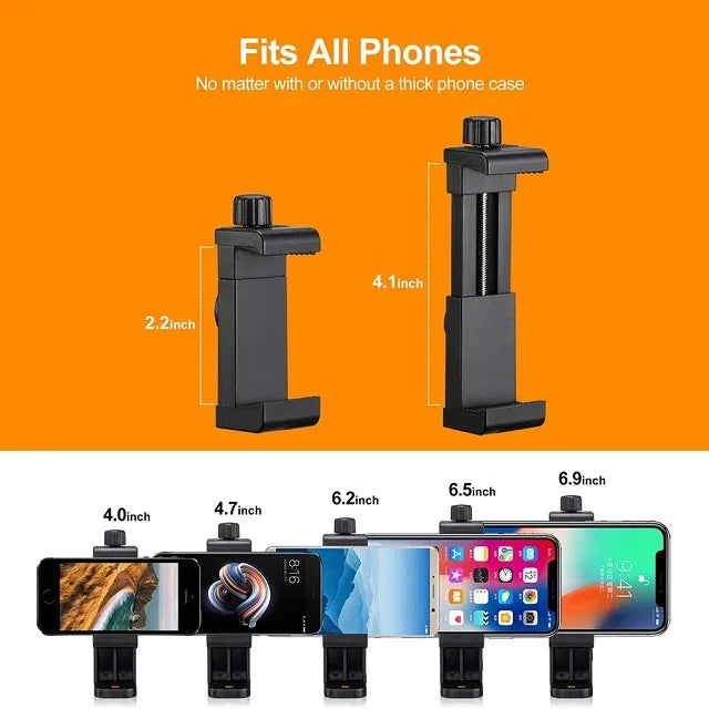360 Degree Adjustable Phone Holder Portable 1/4 Screw Universal Tripod Phone Holder Clip Tripod Mount Adapter