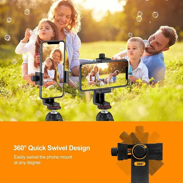 360 Degree Adjustable Phone Holder Portable 1/4 Screw Universal Tripod Phone Holder Clip Tripod Mount Adapter