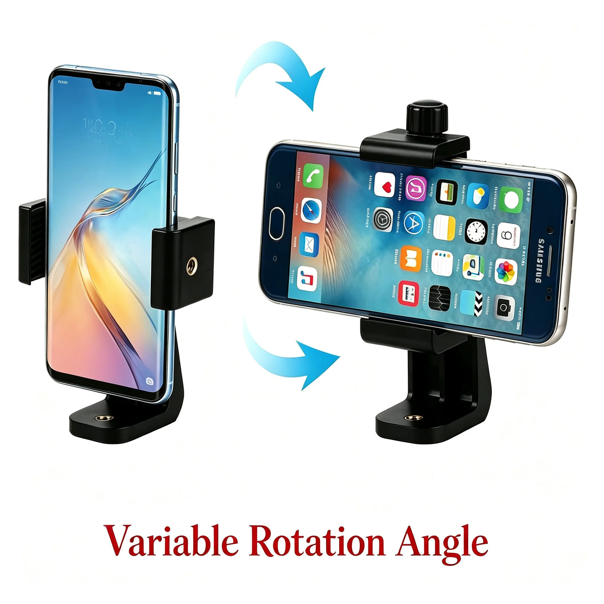 Dual Phone Live Stream Holder Handheld Tripod Stand 2-in-1 Adjustable Bracket for Vlogging Video Shooting