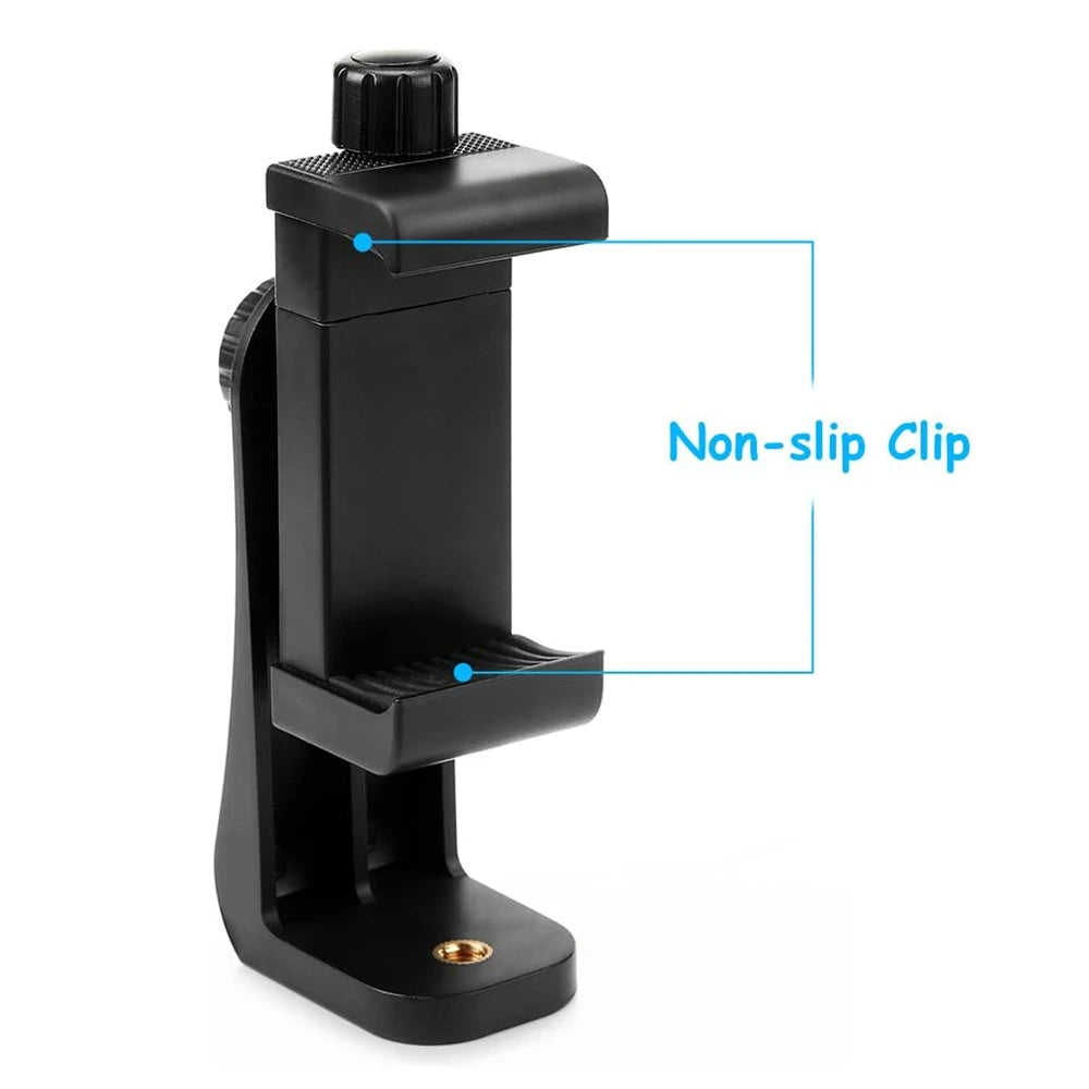 360 Degree Mobile Phone Clip Compatible With All 1/4 Screw Cellphone Holder Tripod Mount Desk Tripod Adapter For Iphone Stand